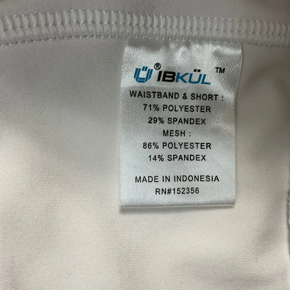 IBKUL Pleated Mesh Tennis Golf Activewear Skort Skirt Womens Small White Preppy